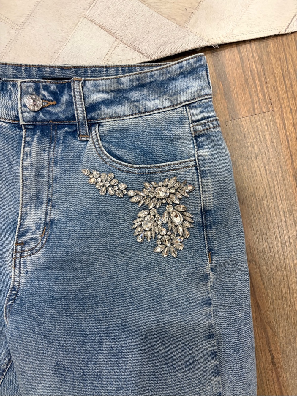 Generation Love Light Blue Jeans with Crystal Embellishments